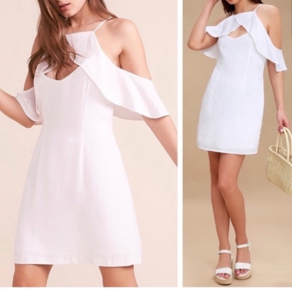 White off the shoulder dress by BB Dakota size 6 - Picture 2 of 11
